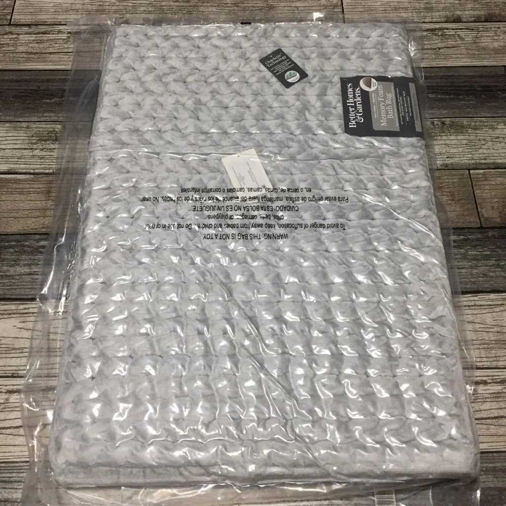 Better Homes & Garden Memory Foam Bar Mat Silver Gray 17x24
